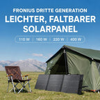 Fronius 400W – Faltbares Solarpanel für Zuhause, Outdoor und Camping – Energiespeichersystem
